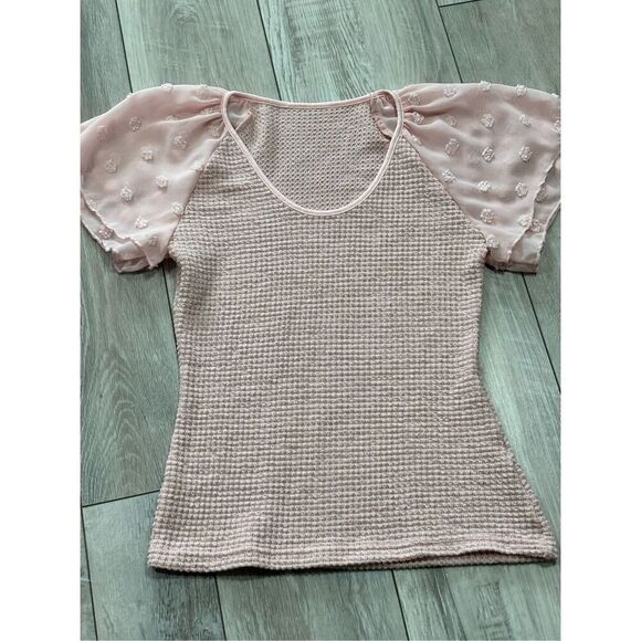 SHEIN pink and blue waffle blouse bundle size S - Picture 6 of 12